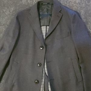 Slim Gray Flannel Overcoat